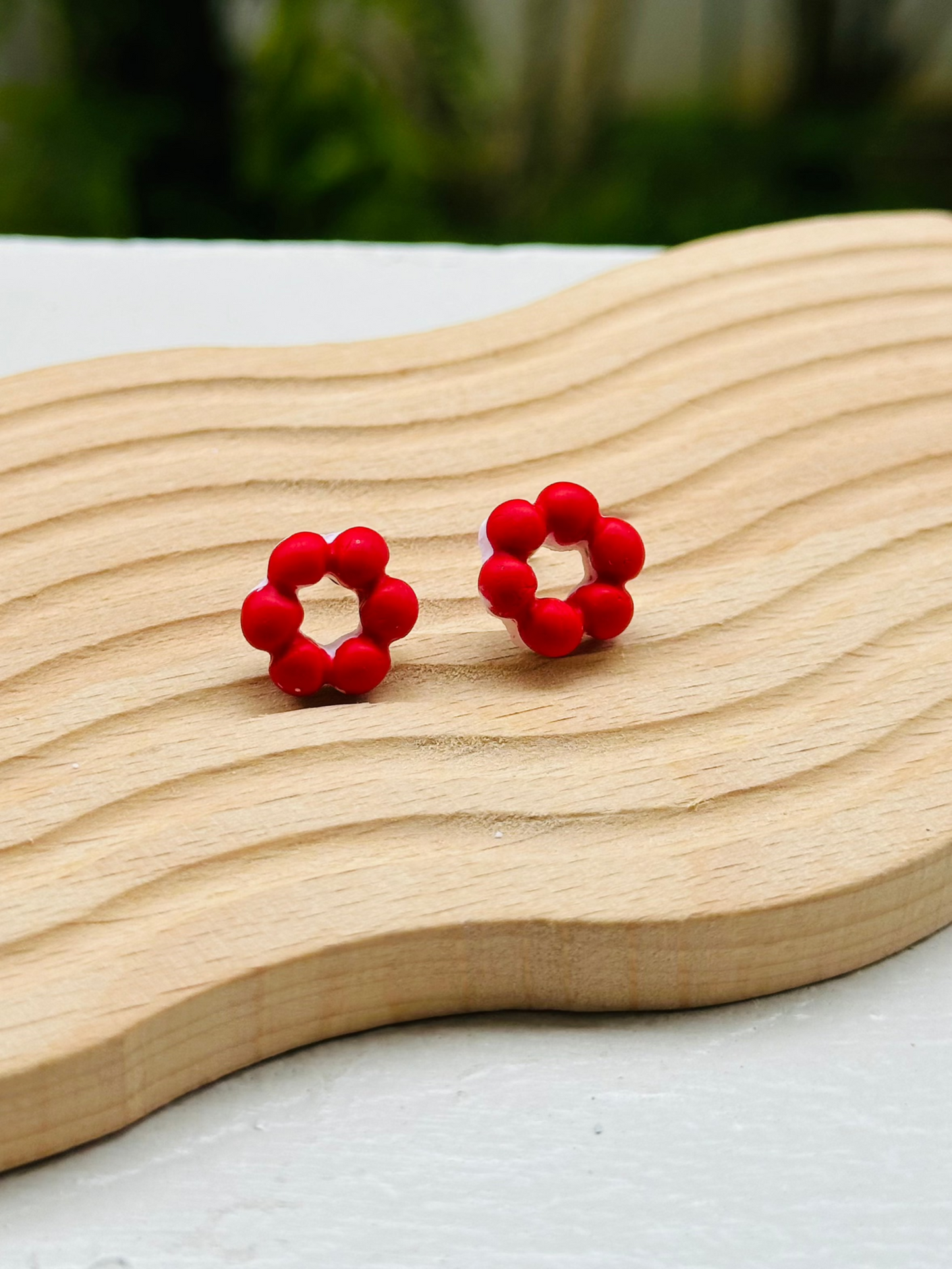 Mini Red Velvet Mochi Donut Ear Stud